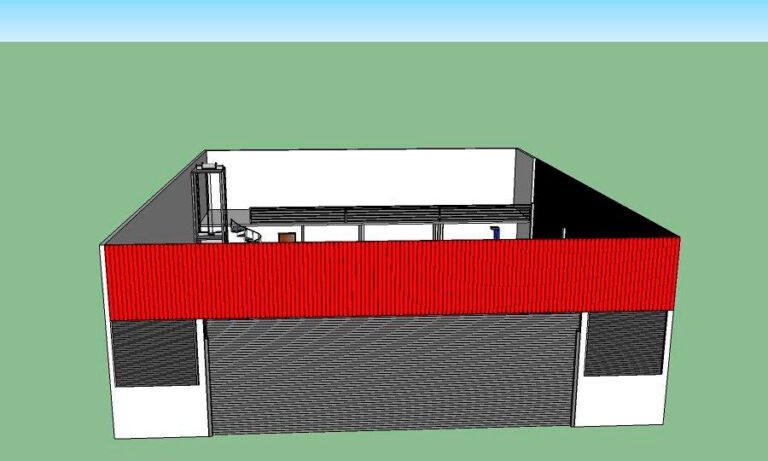 Projeto de estrutura metálica para galpão e oficina — PW Vidros e Alumínios, São Paulo